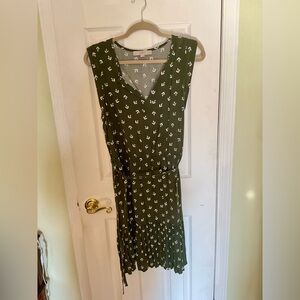 LOFT Olive Green Midi Dress